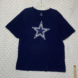 Dallas Cowboys Authentic T Shirt Mens Large Blue  💯 Cotton Performance‎ EUC